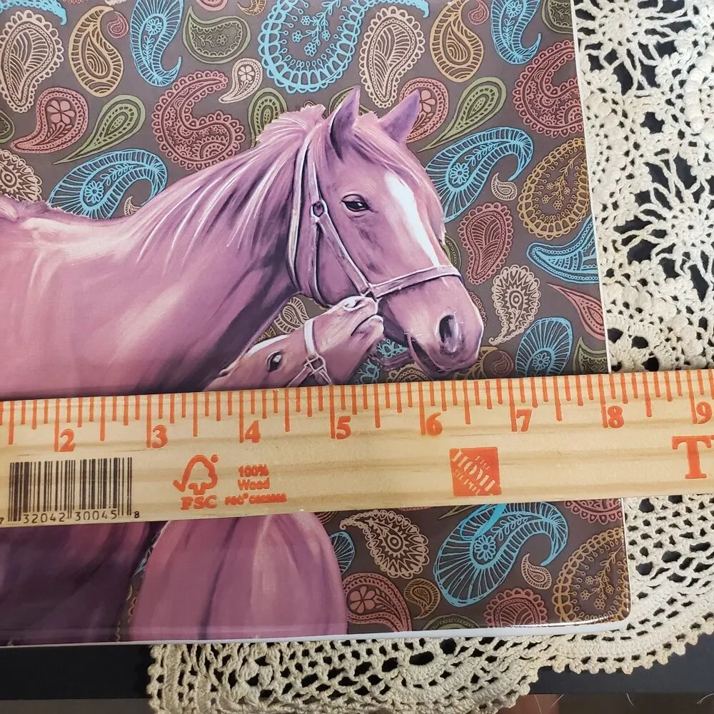 Farmhouse Cracker Barrel Brown Paisley Ceramic Horse 